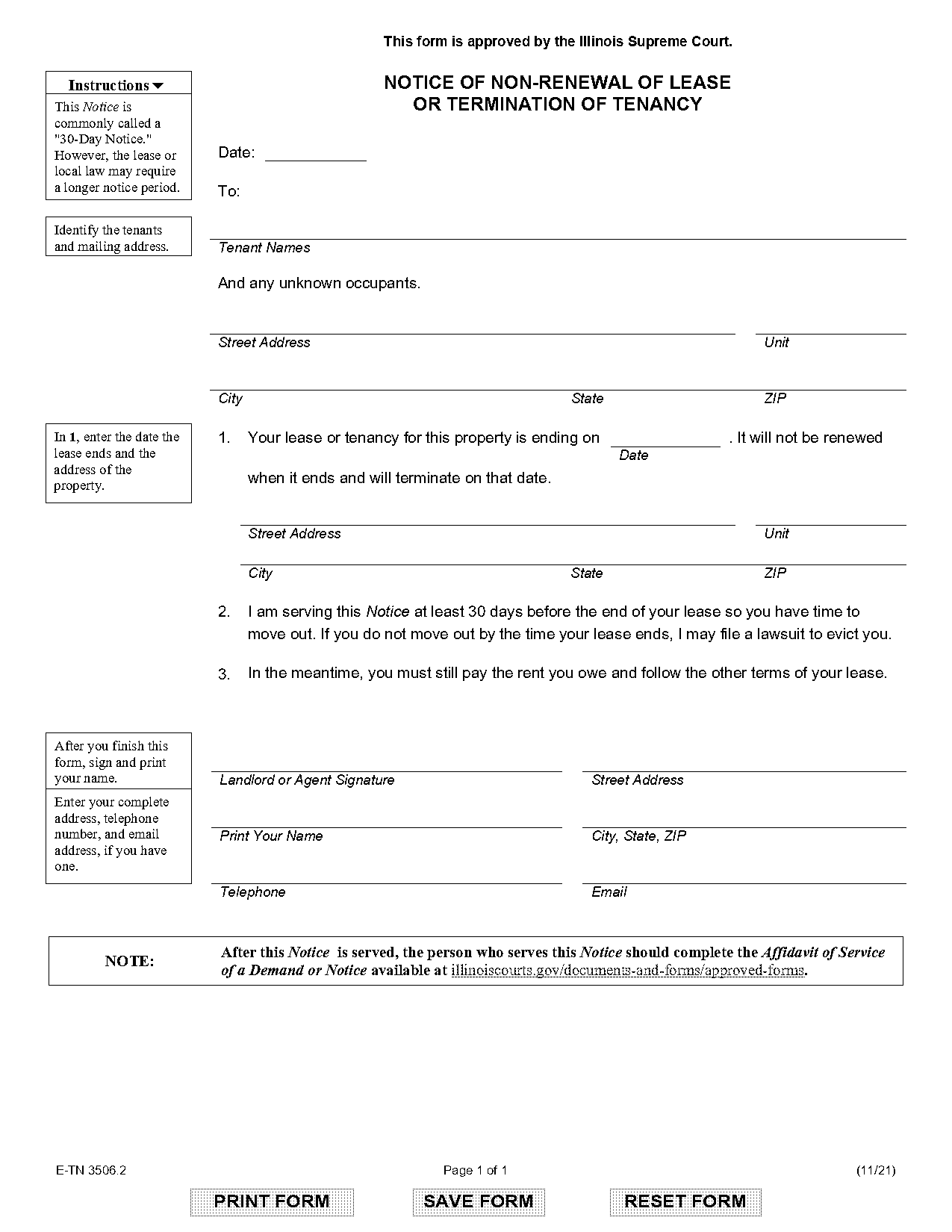 notice of non renewal lease in ma